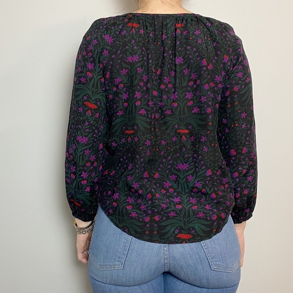 Roller Rabbit Favela Floral Split Neck Blouse - Picture 3 of 11